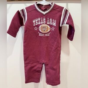 Y2K Texas A&M Embroidered Baby Snap Romper